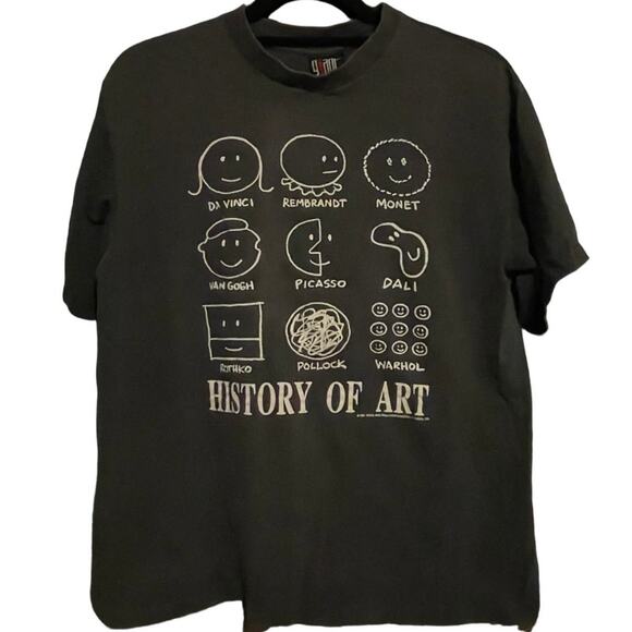Vintage 90s History of Art 1991 Artists Single Stitch Shirt Adult Large - Picture 1 of 4